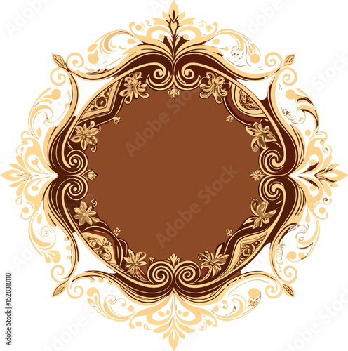 frame, ornamental, ornate, elegant, floral, swirls, vintage, decoration, decorative, design, vector, illustration, flourish, border, invitation, wedding, template, gold, brown, beige, empty, blank, ci