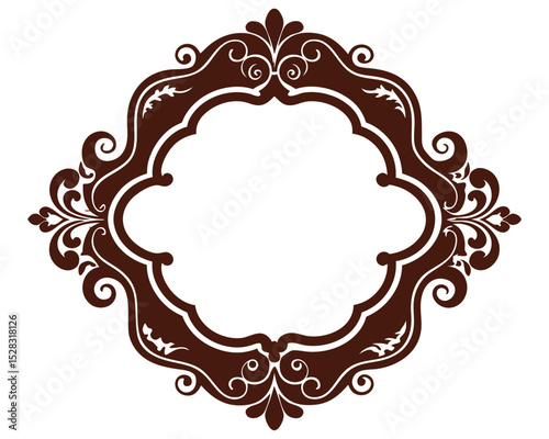 frame, border, ornate, elegant, brown, swirl, flourish, vintage, antique, retro, decoration, design element, vector, classic, art, decorative, isolated, white background, invitation, wedding, luxury, 