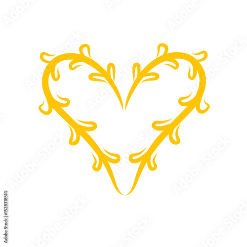 Golden Heart-Shaped Floral Arrangement on Black Backdrop: A Symbolic Emblem