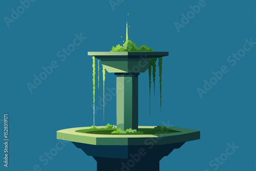 illustration of a fountain in a white background