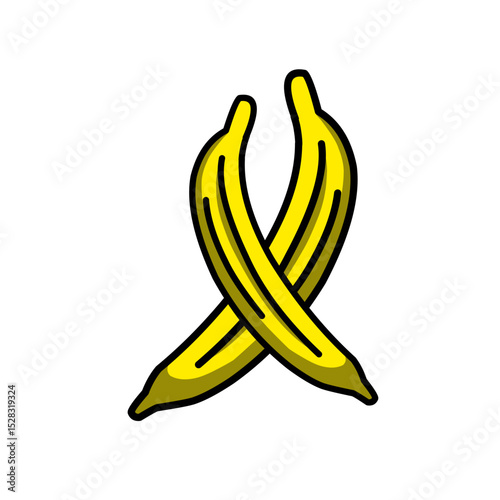 Banana Ribbon Symbol: A unique Conceptual Representation on a black background