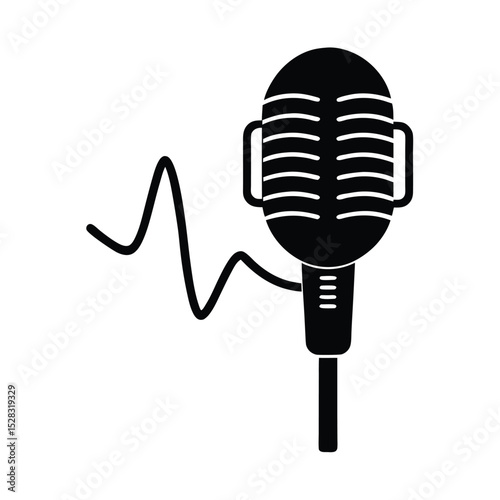 retro microphone isolated on white