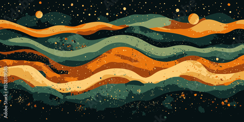 Exploration of compost layers in an abstract vector format showcasing organic materials and textures