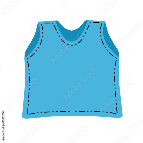 Stylized Light Blue Tank Top Illustration on a stark Black Backdrop