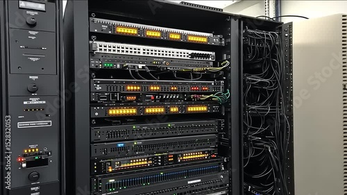 Server Rack Full of Network Equipment