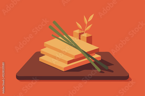 sushi set with chopsticks