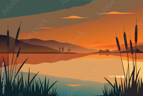 sunset in the mountains