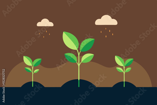 vector illustration of a tree with roots