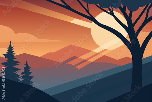 sunrise in the mountains