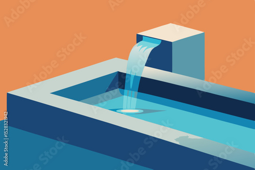 3d render of a modern building with reflection