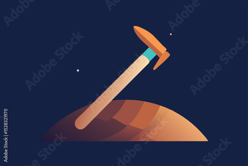vector illustration of a hammer and chisel
