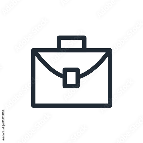 Free Download Illustration of a simple briefcase with a handle and a clasp in a minimalist style design icon - GFXLoad