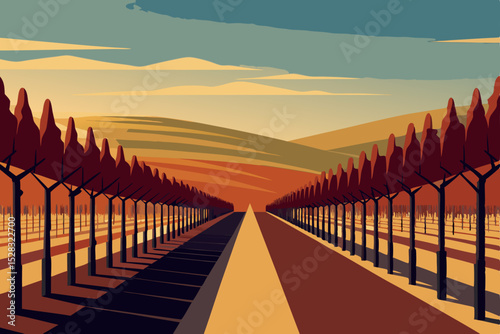 sunset over the fence