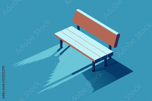illustration of a bench in a colour background