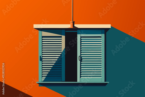 window with shutters