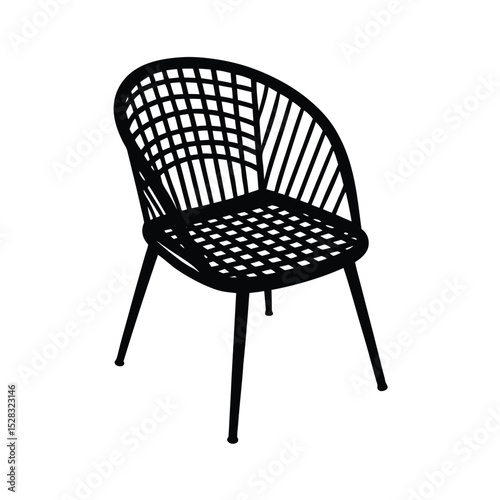 black plastic chair