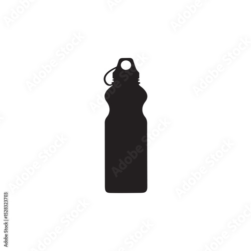 Bottle of water isolated silhouette 
