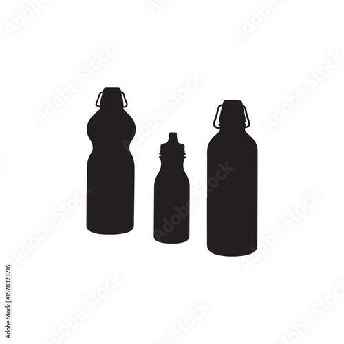 Bottle of water isolated silhouette 