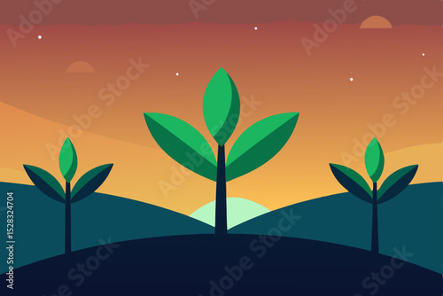 vector illustration of an abstract background with trees