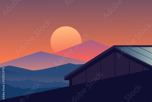sunset over the mountains