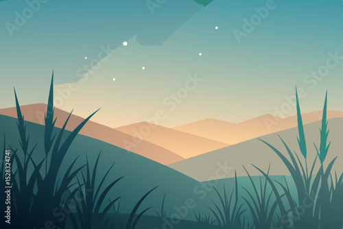 sunset over the mountains