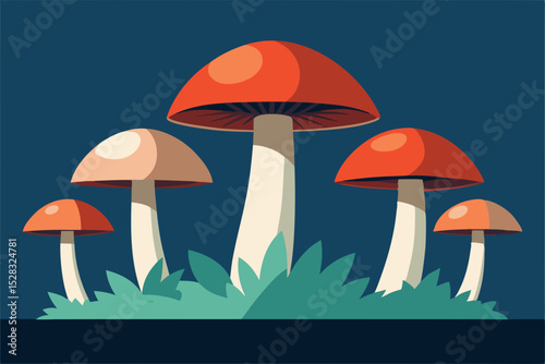 vector illustration of mushrooms
