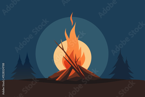campfire in the forest