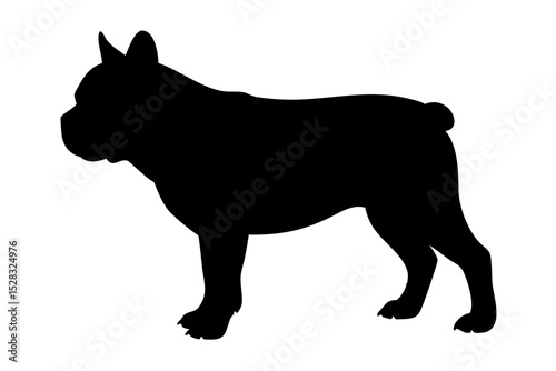 French bulldog black silhouette icon PNG