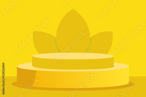 A Minimal 3D Yellow Background Scene With A Podium For Modern Product Displays