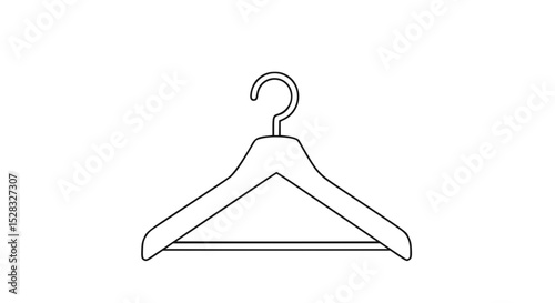 Clothes hanger outline design in minimalist style  