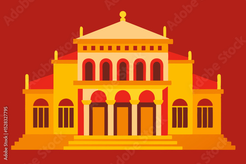 The Rich Interior Of A Classical Style Opera House With Ornate Gold Decorations