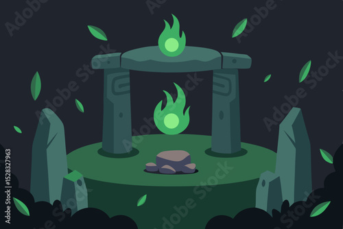 A Sacred Ancient Druid Altar Protected By Many Large And Imposing Stone Golems