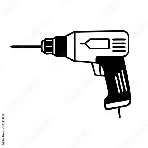 Drill icon in simple vector style