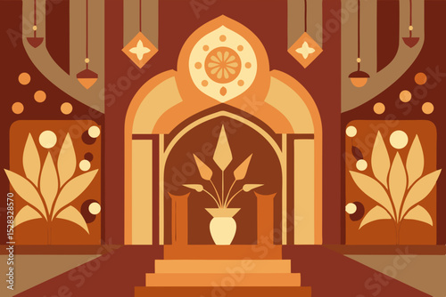 Elegant Art Nouveau Inspired Interior With Detailed Wooden Elements And Furniture