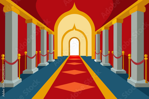 Experience The Grandeur Of A Baroque Palace Hallway With Ornate Golden Decorations