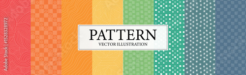 Assembly of seamless patterns, abstract shapes - Vector illustration