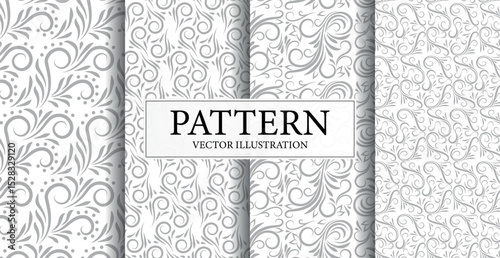 Assembly of seamless patterns, abstract shapes - Vector illustration