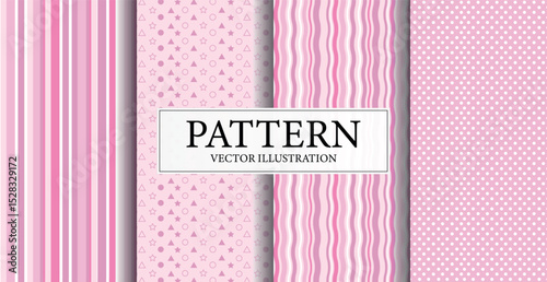 Assembly of seamless patterns, abstract shapes - Vector illustration