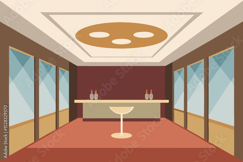 Elegant Champagne Lounge Cartoon Animation Background Vector illustration