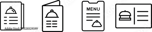 Hotel menu icons. hotel food menu icon set.
