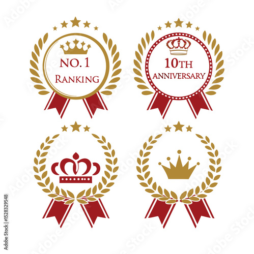 Award Winning Design Elegant Gold Crowns and Laurel Wreaths for Anniversary and Ranking Celebrations