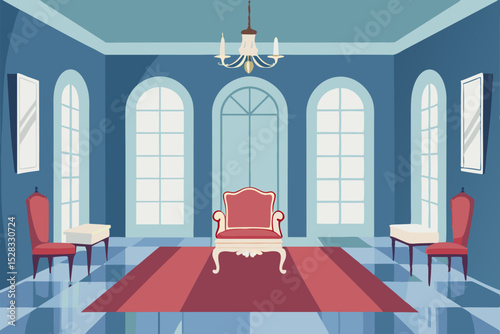 Parisian Apartment Interior Cartoon Animation Background Vector illustration