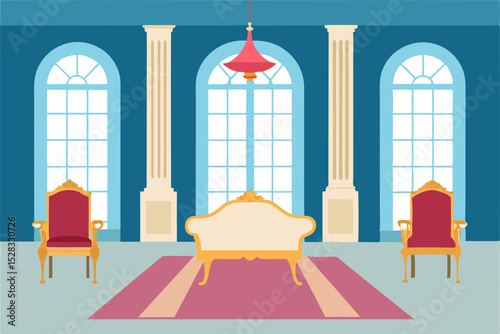 Chic Parisian Apartment Cartoon Animation Background Vector illustration