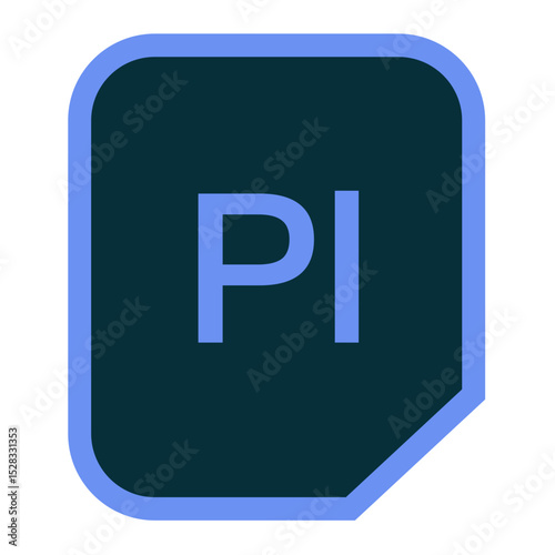 Blue rounded square with the letters pi in blue and a folded corner on a white background design view Free Download Blue rounded square with the letters pi in blue and a folded corner on a white background design view - GFXLoad