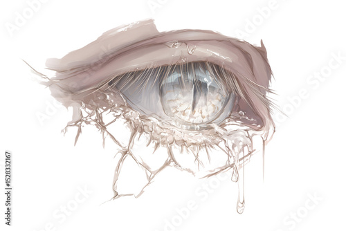 Emotional eye art digital studio illustration abstract environment close-up view expression of vulnerability