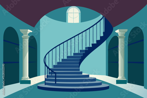 Elegant Entryway Cartoon Animation Background Vector illustration