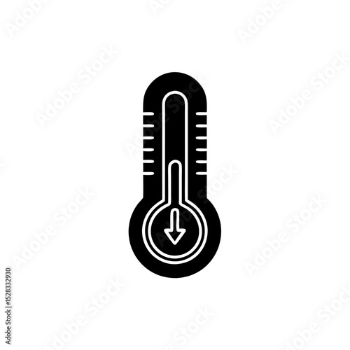 creative and simple minimal details Outline   Thermometer temperature up and down icon vector 