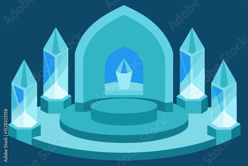 Crystal Palace Interior Cartoon Animation Background Vector illustration