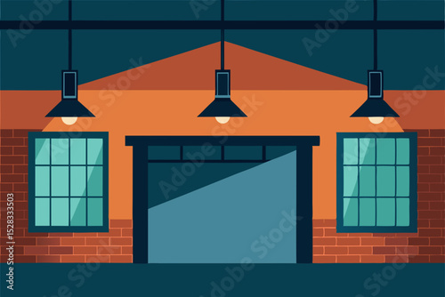 Urban Loft Apartment Cartoon Animation Background Vector illustration