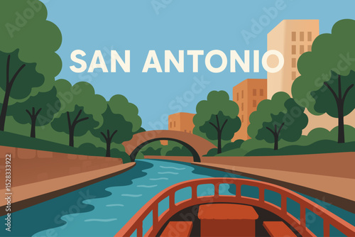 San Antonio View of the River Walk from the Water